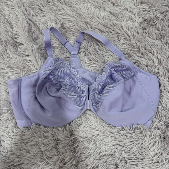 Plus Size Glamorise Full Figure Front-Closure T-Back WonderWire Underwire Bra - Picture 9 of 12